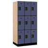 Salsbury Industries Wardrobe Locker, 36" W, 21" D, 76" H, (3) Wide, (9) Openings, Blue 33361BLU